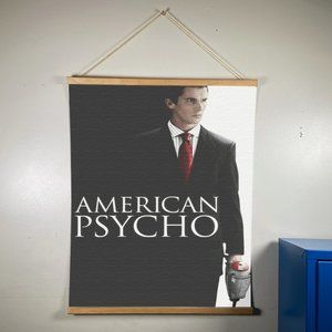 American Psycho Canvas Wooden Gold Hanger